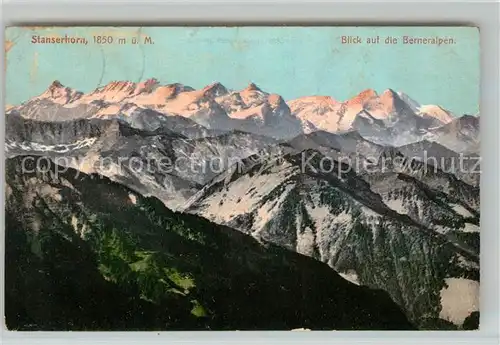 AK / Ansichtskarte Stanserhorn Panorama Blick auf die Berner Alpen Kat. Stanserhorn