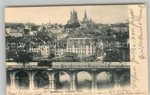 AK / Ansichtskarte Lausanne VD Grand Pont vue sur la ville Eglise Kat. Lausanne