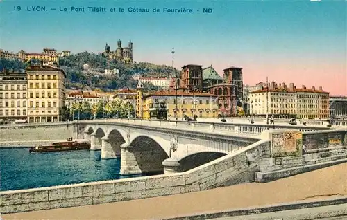 AK / Ansichtskarte Lyon France Le Pont Tilsitt et le Coteau de Fourviere Kat. Lyon