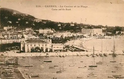 AK / Ansichtskarte Cannes Alpes Maritimes Casino et la Plage Fliegeraufnahme Kat. Cannes