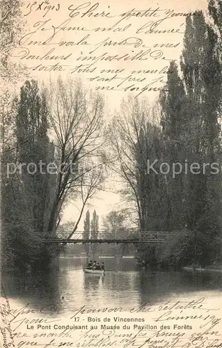 AK / Ansichtskarte Vincennes Bruecke im Park Kat. Vincennes