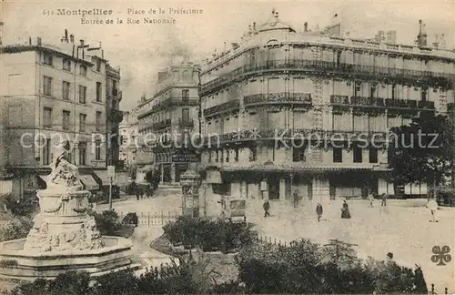 AK / Ansichtskarte Montpellier Herault Place de Praefecture Rue Nationale Kat. Montpellier