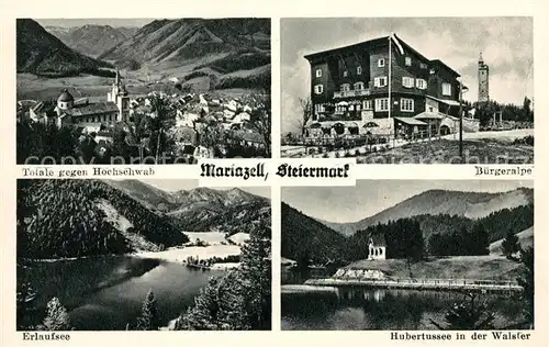 AK / Ansichtskarte Mariazell Steiermark Buergeralpe Erlaufsee Hubertussee Walster Kat. Mariazell