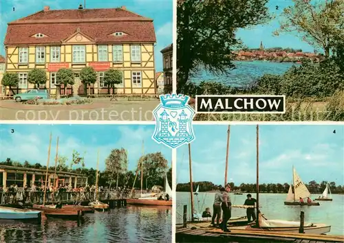 AK / Ansichtskarte Malchow Rathaus Stadtblick Seglerheim Seglerhafen Kat. Malchow Mecklenburg