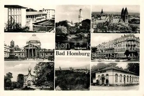 AK / Ansichtskarte Bad Homburg Ritters Park Hotel Casino Russische Kirche Kaiser Wilhelm Bad Kurhaus Kat. Bad Homburg v.d. Hoehe