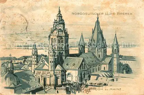 AK / Ansichtskarte Bremen Norddeutscher LLoyd Kuenstlerkarte Kirchenpartie Kat. Bremen