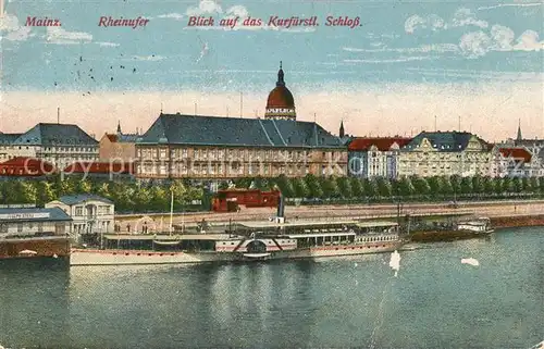 AK / Ansichtskarte Mainz Rhein Rheinufer mit Schloss