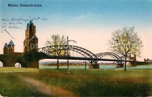 AK / Ansichtskarte Mainz Rhein Kaiserbruecke