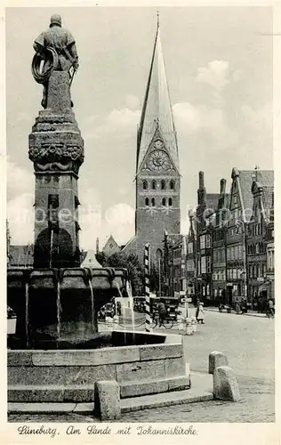 AK / Ansichtskarte Lueneburg Am Sande mit Johanniskirche Brunnen Kat. Lueneburg