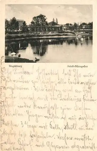 AK / Ansichtskarte Magdeburg Adolf Mittag See Kat. Magdeburg