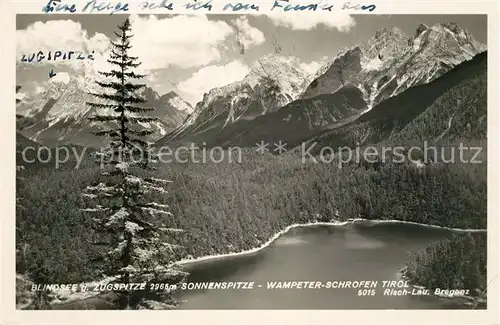 AK / Ansichtskarte Risch Lau Blindsee Zugspitze Sonnenspitze Wampeter Schrofen  Kat. Oesterreich