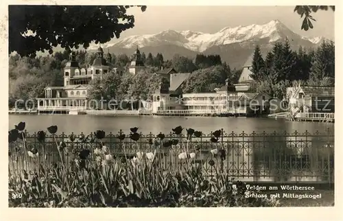 AK / Ansichtskarte Velden Woerther See Schloss mir Mittagskogel Kat. Velden am Woerther See