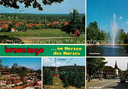AK / Ansichtskarte Braunlage Seilbahn Herz. Wilh. Strasse Kurpark  Kat. Braunlage Harz