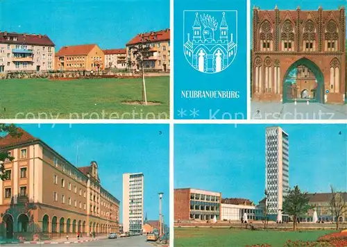 AK / Ansichtskarte Neubrandenburg Neubauten Suedstadt Stargarder Tor Hotel Zu den vier Toren Hochhaeuser Haus der Kultur Kat. Neubrandenburg