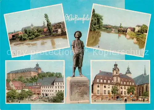 AK / Ansichtskarte Weissenfels Saale Schlossblick Augustusburg Bruecke des Friedens Rathaus Kat. Weissenfels