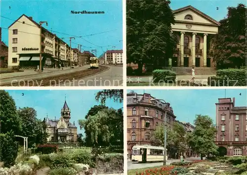 AK / Ansichtskarte Nordhausen Thueringen Rautenstrasse Stadttheater Meyenburgmuseum Albert Kuntz Platz Kat. Nordhausen Harz