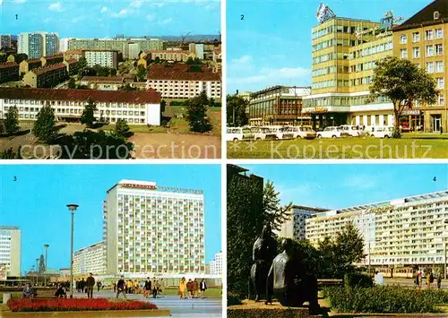 AK / Ansichtskarte Dresden Hochhaus Parkstrasse Am Postplatz Interhotel Newa Leningrader Strasse Kat. Dresden Elbe