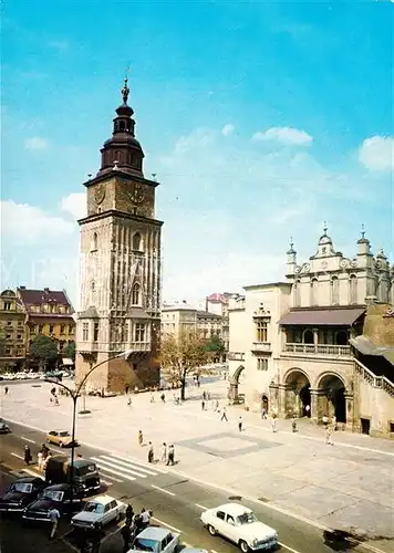 AK / Ansichtskarte Krakow Krakau Rynek Glowny Wieza Ratuszowa