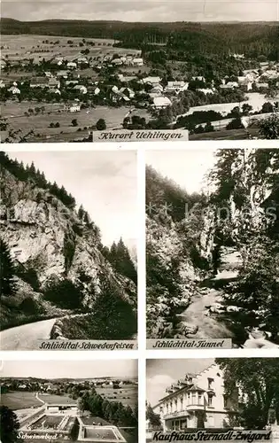 AK / Ansichtskarte uehlingen Birkendorf Panorama Schluechttal Schwedenfelsen Tunnel Schwimmbad Kaufhaus Sternadl Zwigard Kat. uehlingen Birkendorf