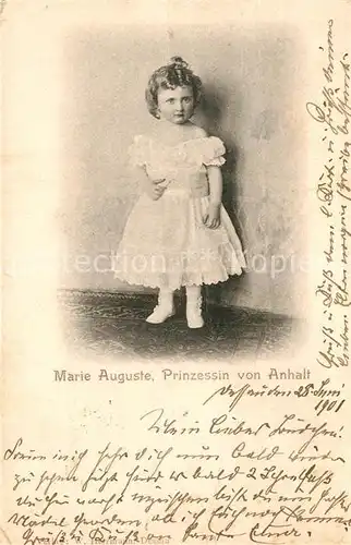 AK / Ansichtskarte Adel Anhalt Prinzessin Marie Auguste  Kat. Koenigshaeuser
