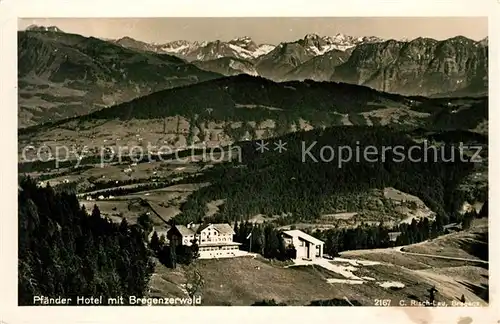 AK / Ansichtskarte Bregenzerwald Fliegeraufnahme Pfaender Hotel