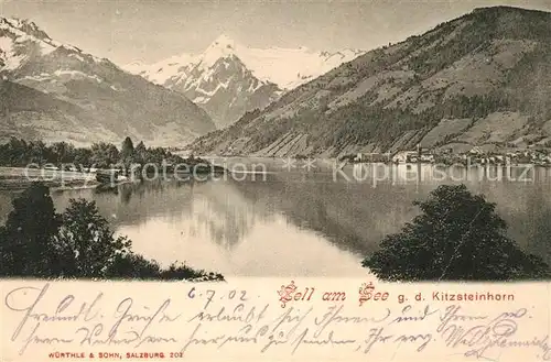 AK / Ansichtskarte Zell See Seepartie gegen Kitzsteinhorn Kat. Zell am See