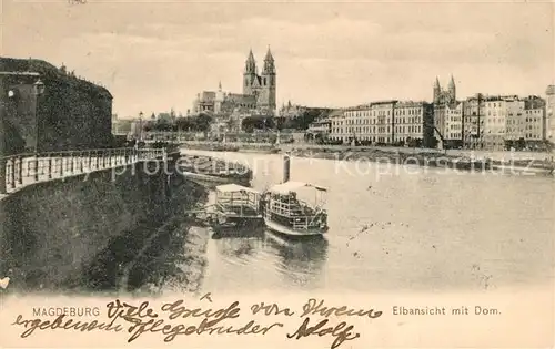 AK / Ansichtskarte Magdeburg Elbpartie mit Dom Kat. Magdeburg