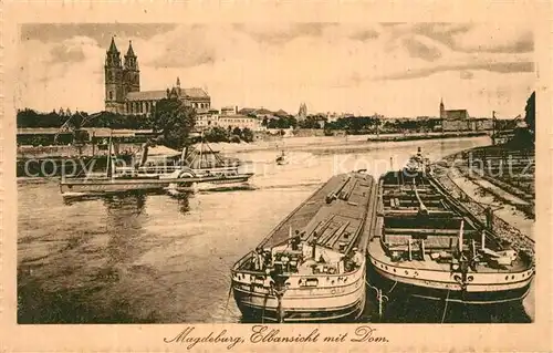 AK / Ansichtskarte Magdeburg Elbansicht mit Dom Dampfer Kat. Magdeburg