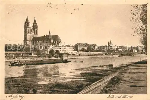 AK / Ansichtskarte Magdeburg Elbe mit Dom Kat. Magdeburg