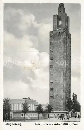AK / Ansichtskarte Magdeburg Turm am Adolf Mittag See Kat. Magdeburg