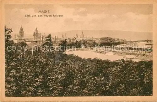 AK / Ansichtskarte Mainz Rhein Blick von den neuen Anlagen