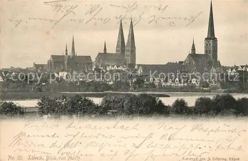 AK / Ansichtskarte Luebeck Blick von Marly Kat. Luebeck