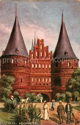 AK / Ansichtskarte Luebeck Holstentor Kuenstlerkarte Vilette Kat. Luebeck