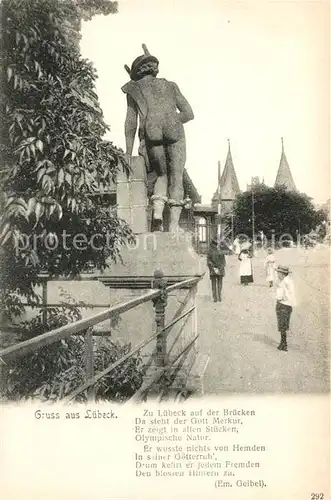 AK / Ansichtskarte Luebeck Merkurskulptur Kat. Luebeck