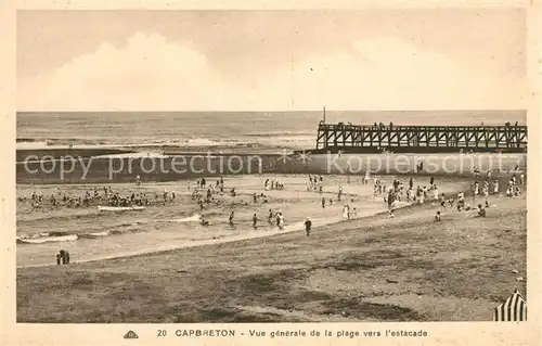 AK / Ansichtskarte Capbreton sur Mer Vue generale de la plage vers l estacade Kat. Capbreton