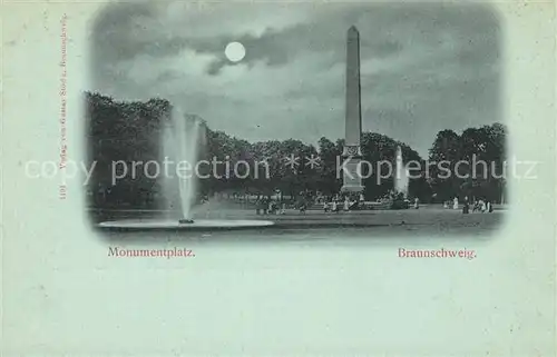 AK / Ansichtskarte Braunschweig Monumentplatz im Mondschein Kat. Braunschweig