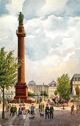 AK / Ansichtskarte Darmstadt Luisenplatz mit Ludwigssaeule Kat. Darmstadt