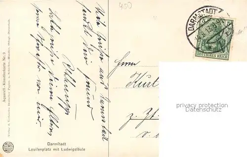AK / Ansichtskarte Darmstadt Luisenplatz mit Ludwigssaeule Kat. Darmstadt