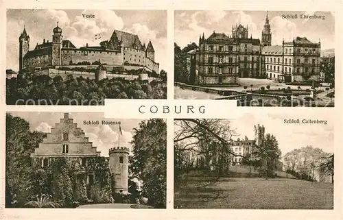 AK / Ansichtskarte Coburg Veste Schloss Ehrenburg Schloss Rosenau Schloss Callenberg Kat. Coburg