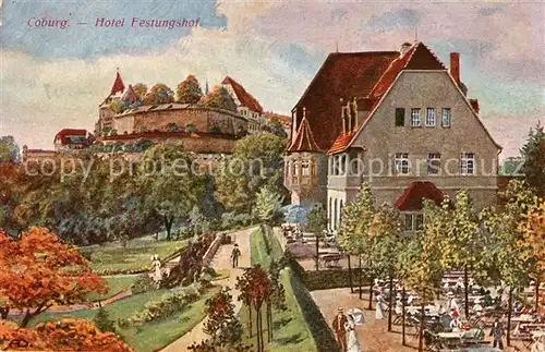 AK / Ansichtskarte Coburg Hotel Festungshof Veste Kuenstlerkarte Kat. Coburg