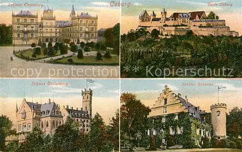 AK / Ansichtskarte Coburg Schloss Ehrenburg Veste Coburg Schloss Rosenau Schloss Callenberg Kat. Coburg