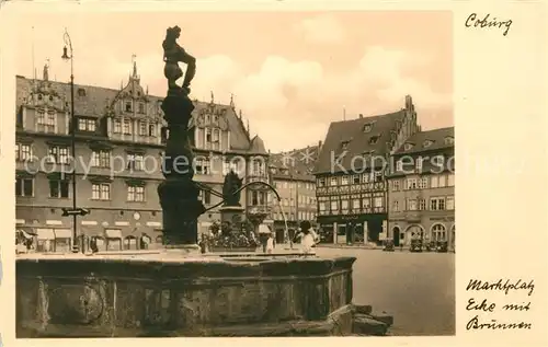 AK / Ansichtskarte Coburg Marktplatz mit Brunnen Kat. Coburg