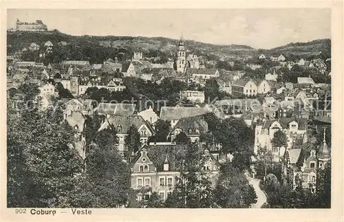 AK / Ansichtskarte Coburg Stadtpanorama mit Kirche und Veste Kat. Coburg