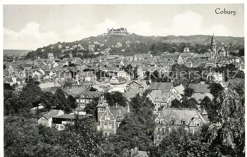 AK / Ansichtskarte Coburg Stadtpanorama mit Kirche und Veste Kat. Coburg