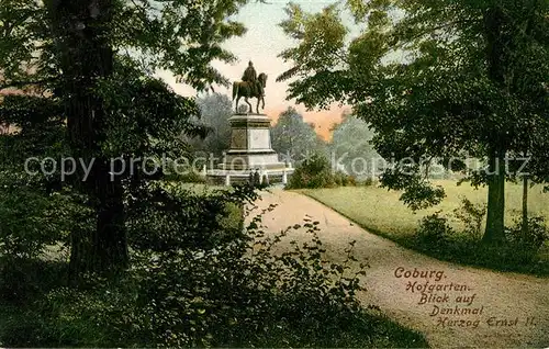 AK / Ansichtskarte Coburg Hofgarten Blick auf Herzog Ernst II Denkmal Kat. Coburg