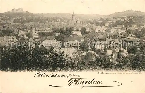 AK / Ansichtskarte Coburg Stadtpanorama mit Kirche und Veste Kat. Coburg