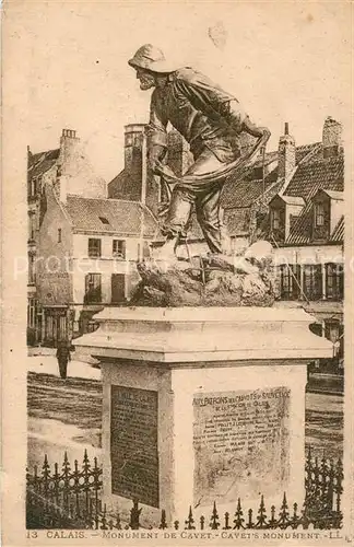 AK / Ansichtskarte Calais Monument de Cavet Kat. Calais