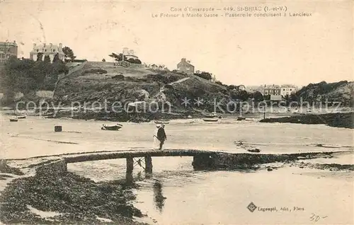 AK / Ansichtskarte Saint Briac sur Mer Le Remur a maree basse Passerelle conduisant a Lancieux Kat. Saint Briac sur Mer