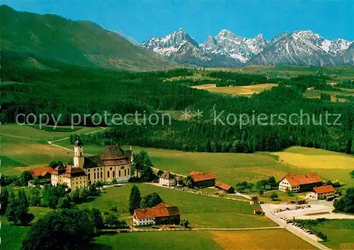 AK / Ansichtskarte Steingaden Oberbayern Wallfahrtskirche Die Wies Fliegeraufnahme Kat. Steingaden