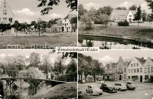 AK / Ansichtskarte Friedrichstadt Eider Stadtfeld Jugendherberge De luetje Bruech Marktplatz Kat. Friedrichstadt